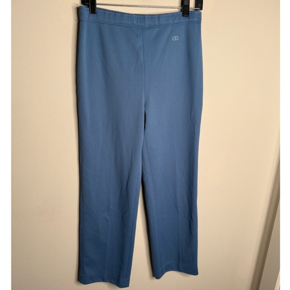Vintage Givenchy Sport Women's 10 Blue Embroidered Logo Athletic Pants Gym Yoga